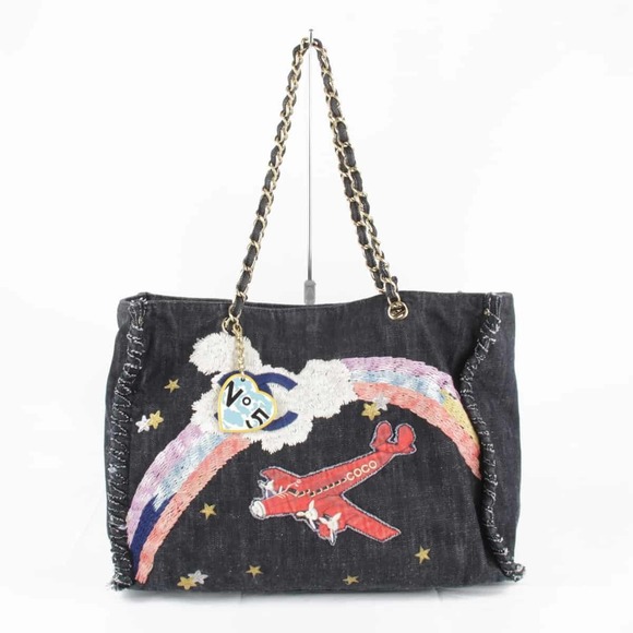 Chanel Blue Night Indigo Denim Tote Flight - Picture 1 of 1